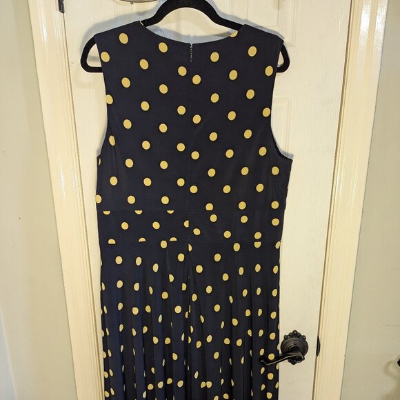 Jones & Co. Polkadot A-Line Dress Sz. 16 Blue - Picture 3 of 10